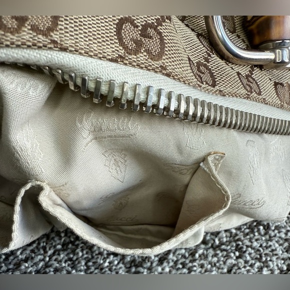 Gucci vintage GG canvas bamboo bar tote - Picture 12 of 16